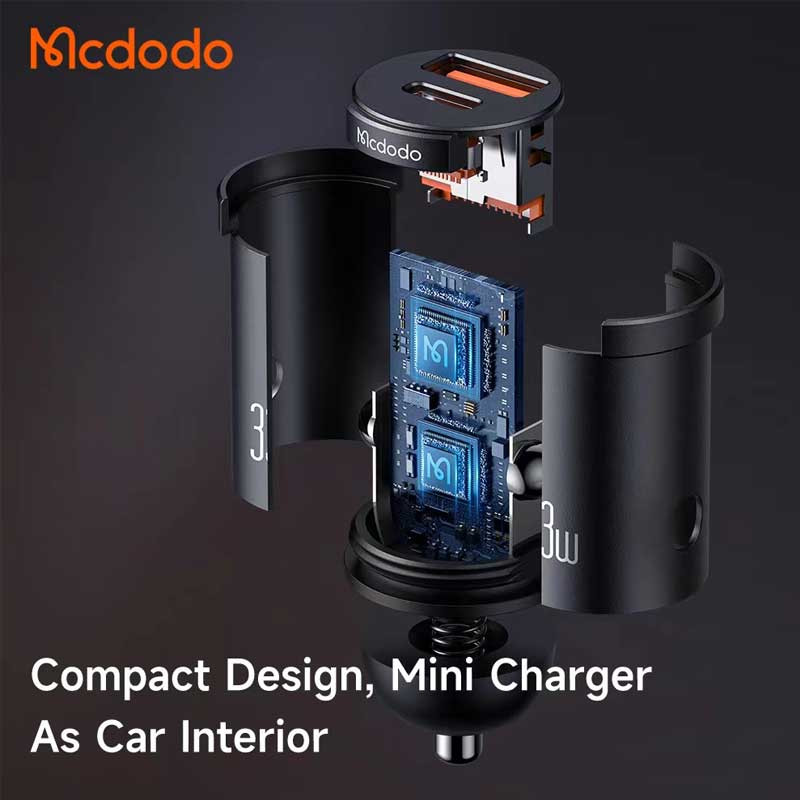 شارژر فندکی فست شارژ Mcdodo CC-232 QC3.0 PD 3A 33W