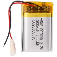 باتری لیتیوم هدست 300mAh 5*20*33mm 602030