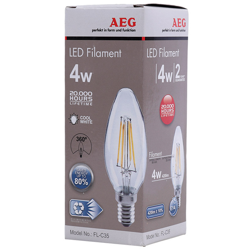 لامپ فیلامنتی شمعی 4 وات FL-C35 پایه E14