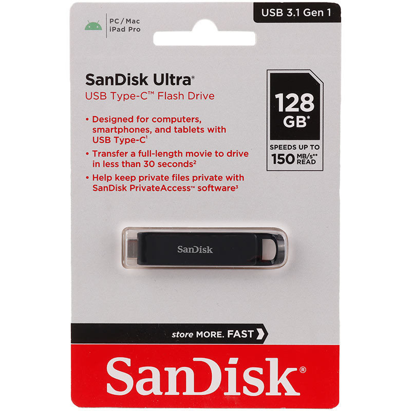 فلش 128 گیگ سن دیسک SanDisk Ultra OTG Type-C