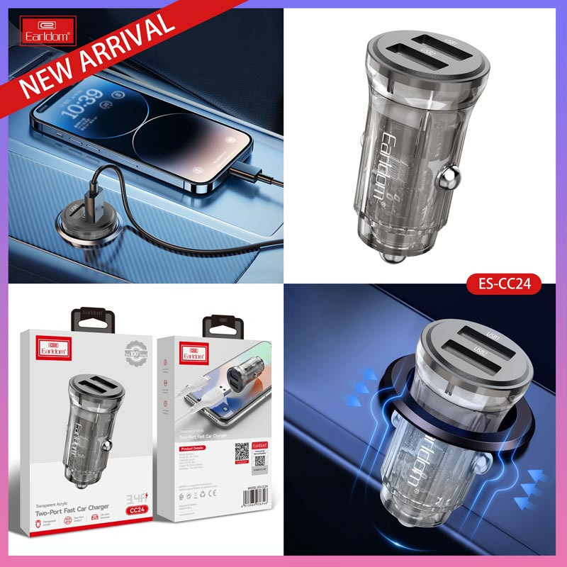 شارژر فندکی فست شارژ Earldom ES-CC24 3.4A 15W