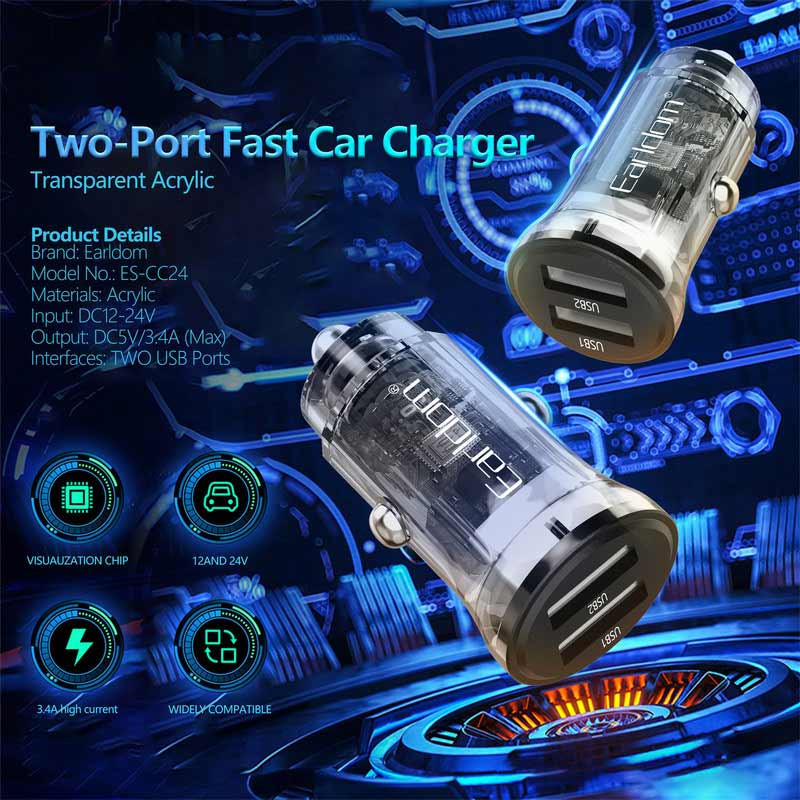 شارژر فندکی فست شارژ Earldom ES-CC24 3.4A 15W
