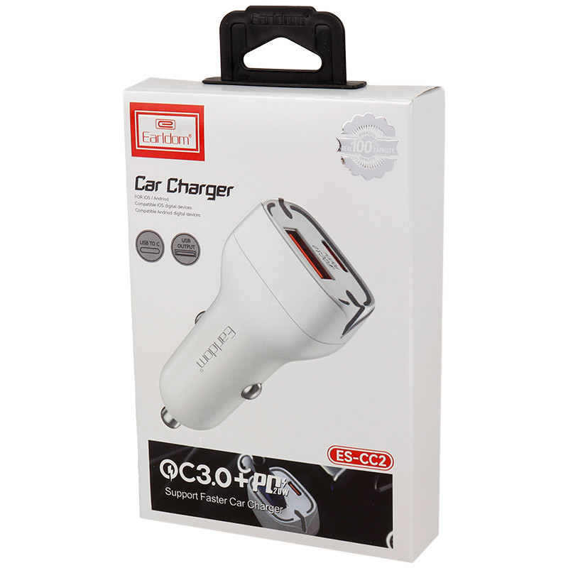 شارژر فندکی فست شارژ Earldom ES-CC2 QC3.0 PD 3A 20W