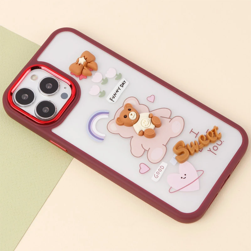 قاب شفاف متال ایرون عروسکی برجسته iPhone 13 Pro Max