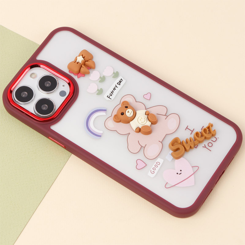 قاب شفاف متال ایرون عروسکی برجسته iPhone 13 Pro Max