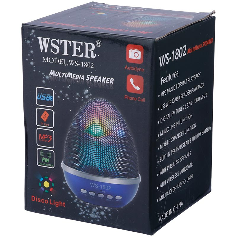 اسپیکر بلوتوثی رم و فلش خور Wster WS-1802