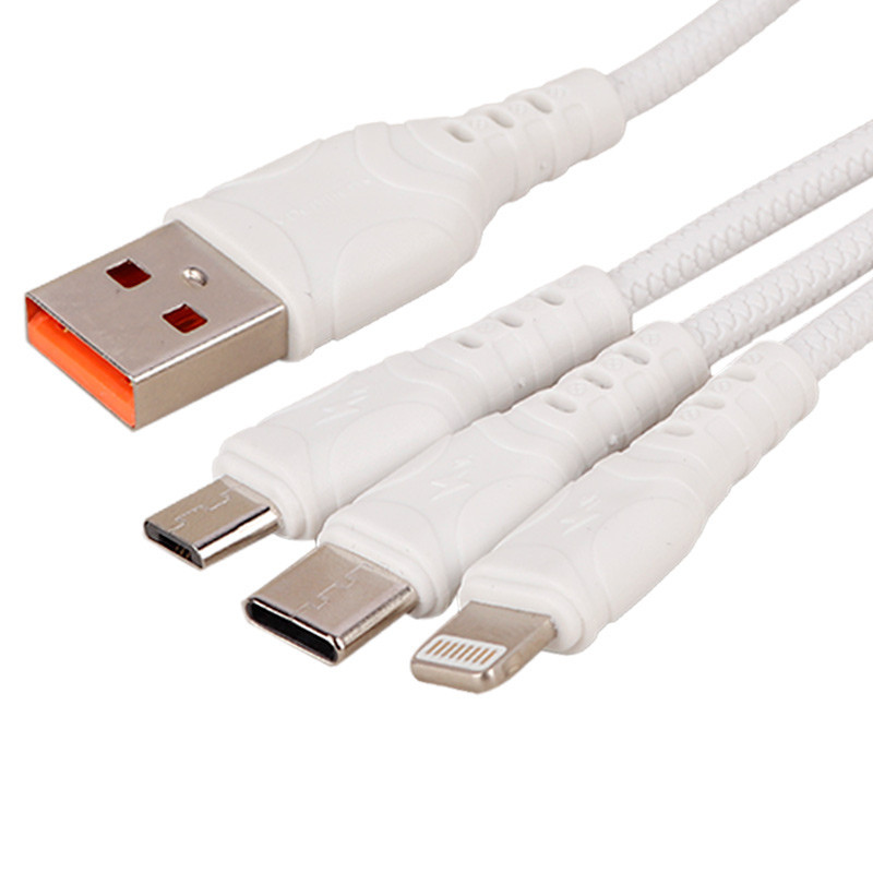 کابل ۳ سر فست شارژ Vdenmenv D05E 2.4A 1m