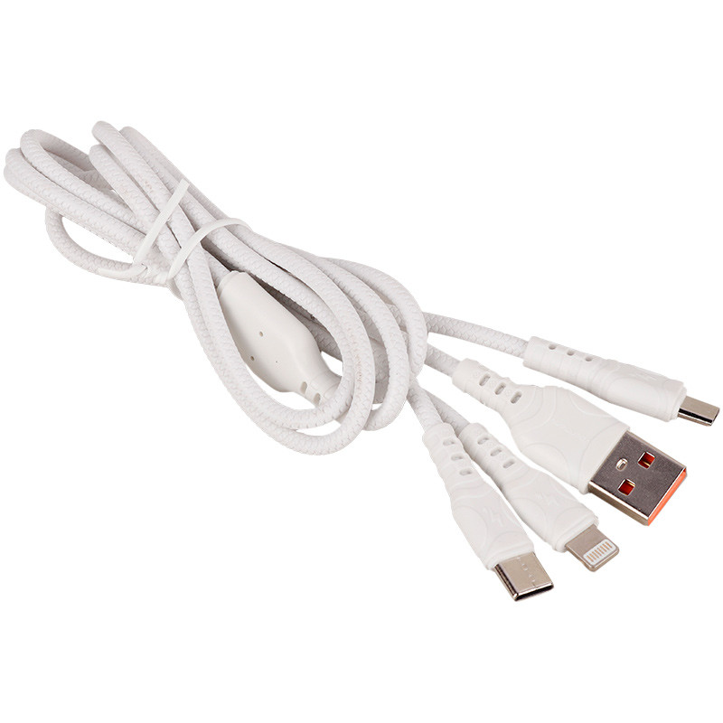 کابل ۳ سر فست شارژ Vdenmenv D05E 2.4A 1m