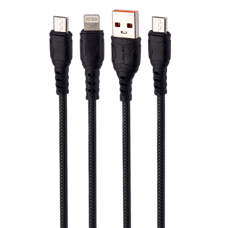 کابل ۳ سر فست شارژ Vdenmenv D05E 2.4A 1m
