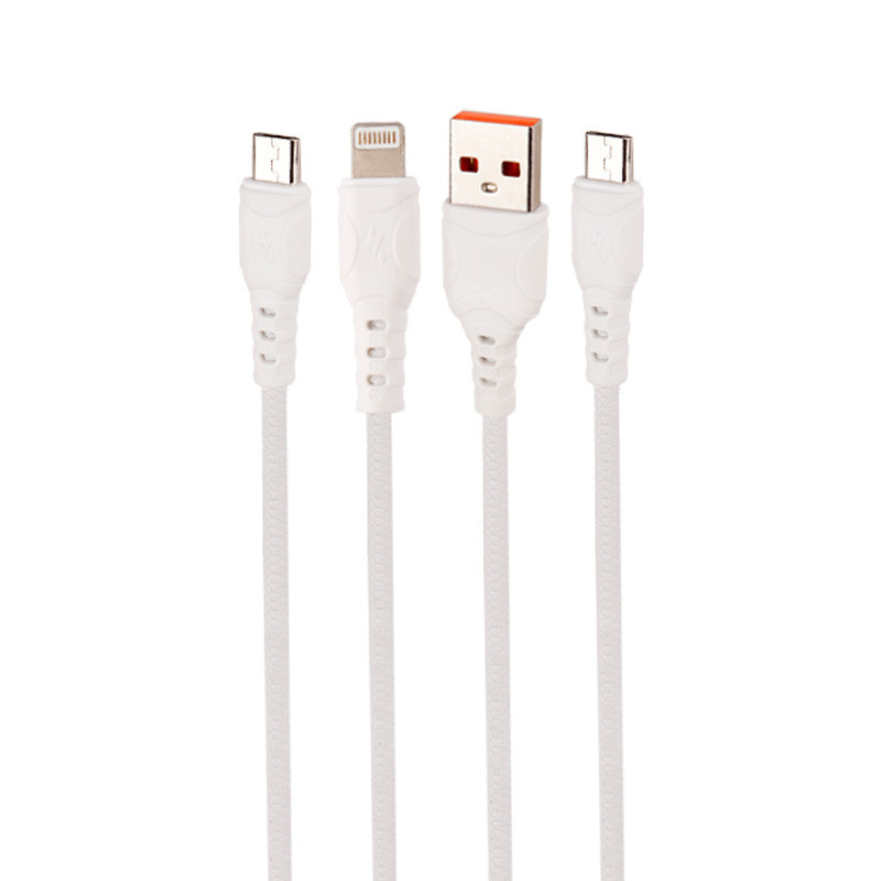 کابل ۳ سر فست شارژ Vdenmenv D05E 2.4A 1m