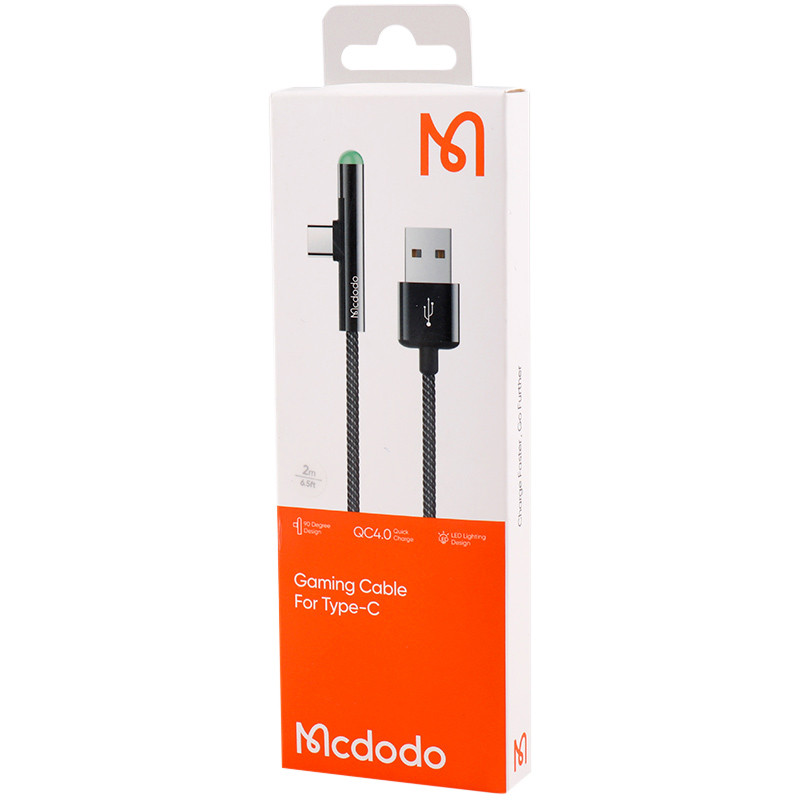 کابل تایپ سی فست شارژ Mcdodo CA-6391 3A QC4.0 2m یکسر L