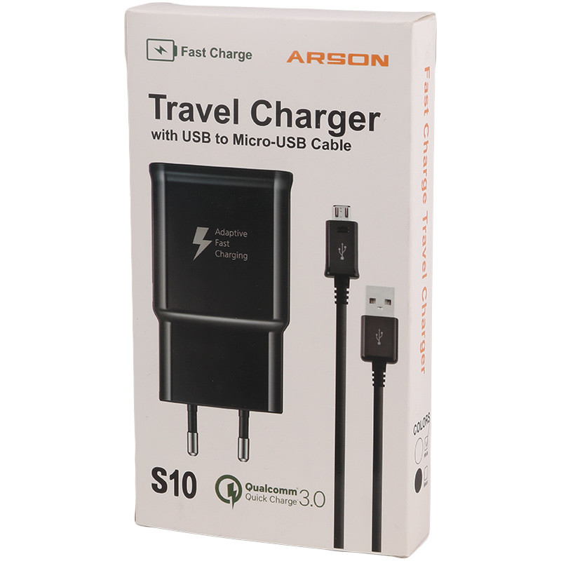 شارژر دیواری فست شارژ Arson S10 2A 10W + کابل میکرو یو اس بی