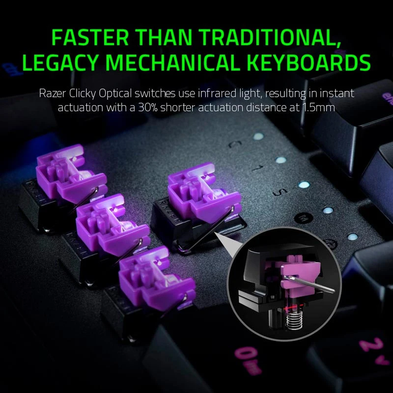 کیبورد گیمینگ ریزر Huntsman Elite Purple Switch