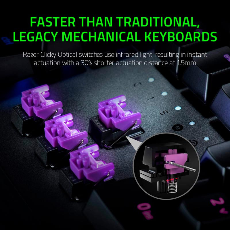 کیبورد گیمینگ ریزر Huntsman Elite Purple Switch