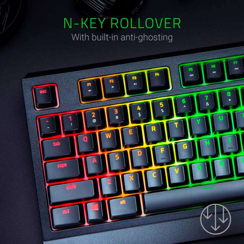 کیبورد گیمینگ ریزر BlackWidow Chroma Green Switch
