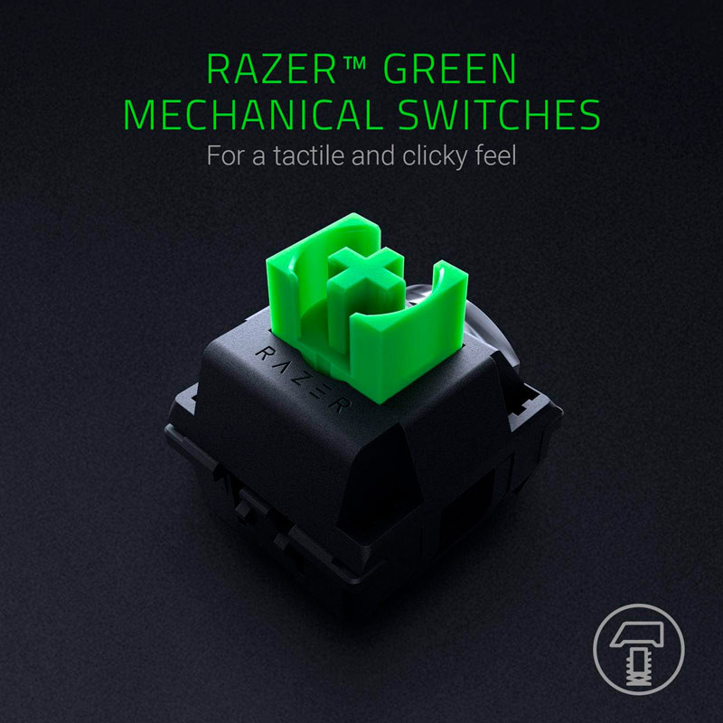 کیبورد گیمینگ ریزر BlackWidow Chroma Green Switch
