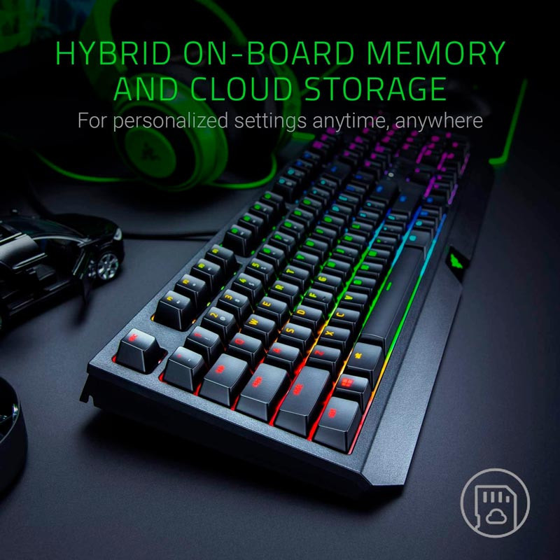 کیبورد گیمینگ ریزر BlackWidow Chroma Green Switch