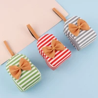 کیف هندزفری کوله ای مخمل پفکی راه راه