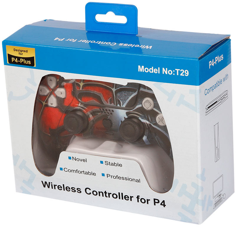 دسته بازی بی سیم طرح پلی استیشن فایو P4-Plus T29 Spider Man PS4 / PC