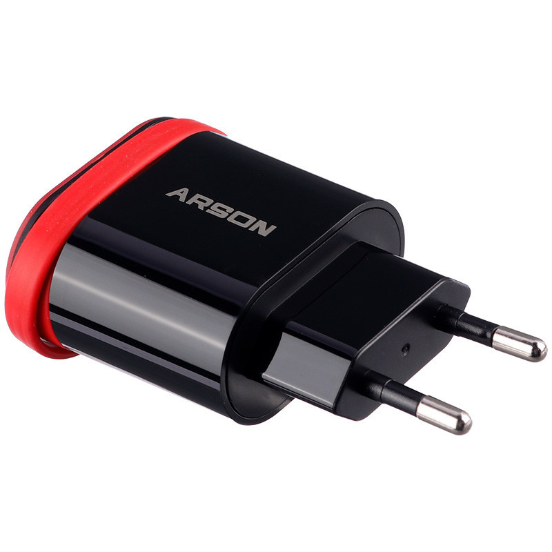 شارژر سیم وصل آیفونی Arson AN-06 + دو پورت USB