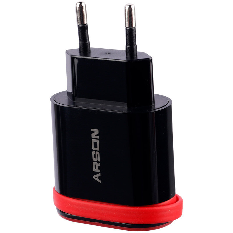 شارژر سیم وصل آیفونی Arson AN-06 + دو پورت USB