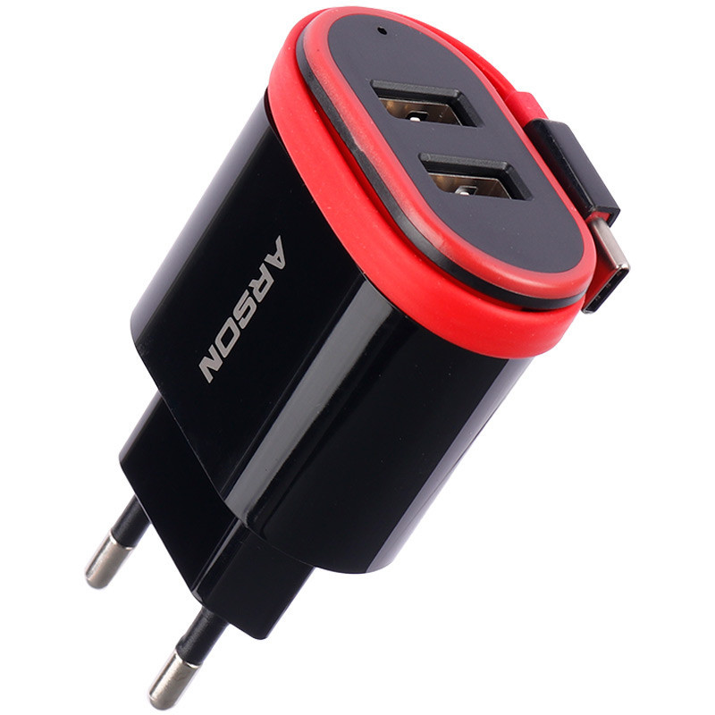 شارژر سیم وصل تایپ سی Arson AN-06 + دو پورت USB