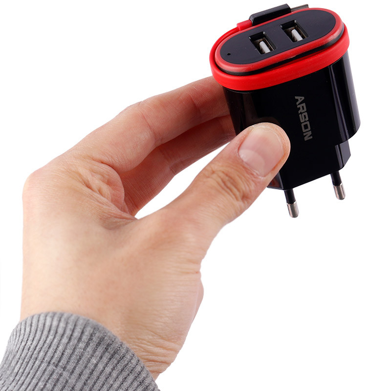 شارژر سیم وصل تایپ سی Arson AN-06 + دو پورت USB