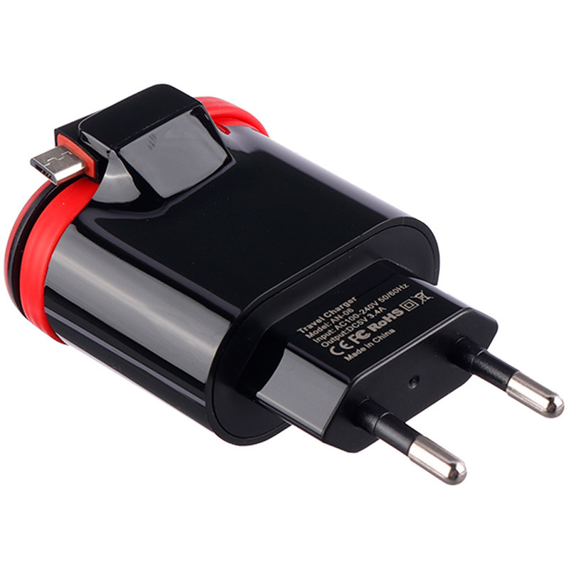 شارژر سیم وصل میکرو یو اس بی Arson AN-06 + دو پورت USB