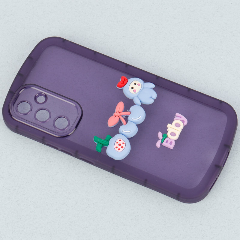 قاب متال ژله ای عروسکی برجسته محافظ لنزدار Samsung Galaxy A54