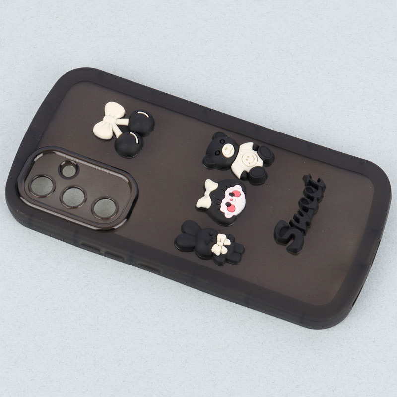 قاب متال ژله ای عروسکی برجسته محافظ لنزدار Samsung Galaxy A54