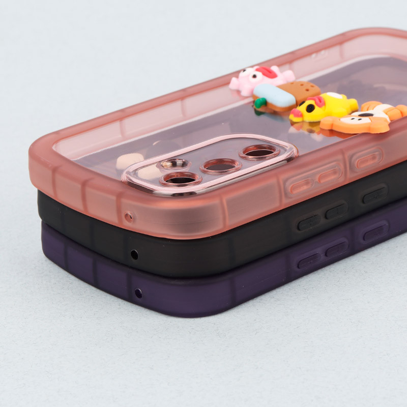 قاب متال ژله ای عروسکی برجسته محافظ لنزدار Samsung Galaxy A54