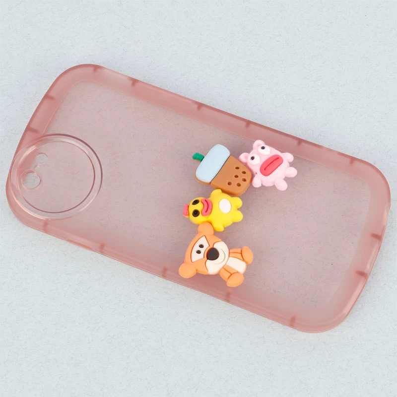 قاب متال ژله ای عروسکی برجسته محافظ لنزدار iPhone 6 / 6s
