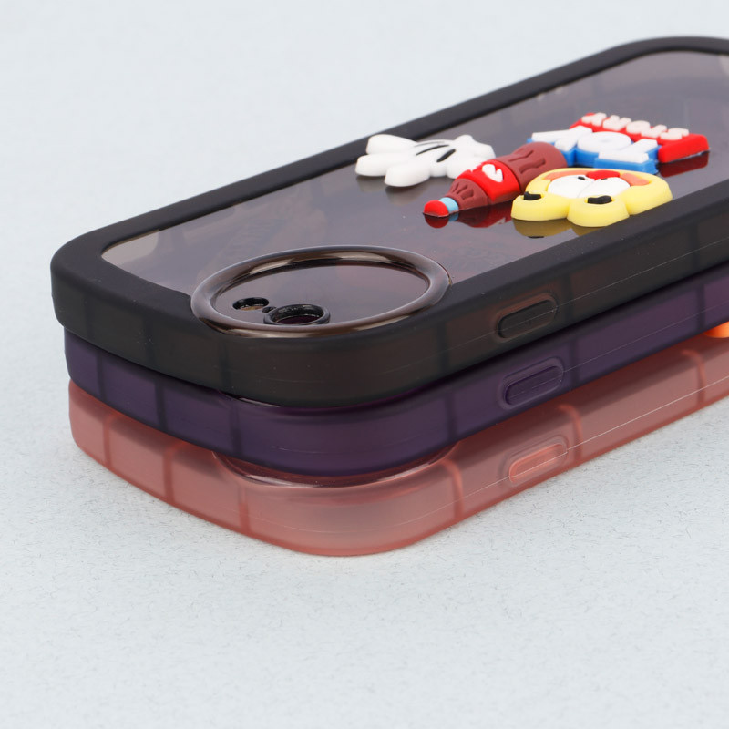 قاب متال ژله ای عروسکی برجسته محافظ لنزدار iPhone 6 / 6s