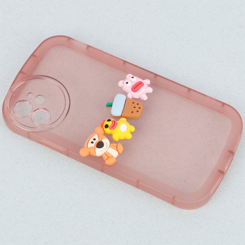 قاب متال ژله ای عروسکی برجسته محافظ لنزدار iPhone 11