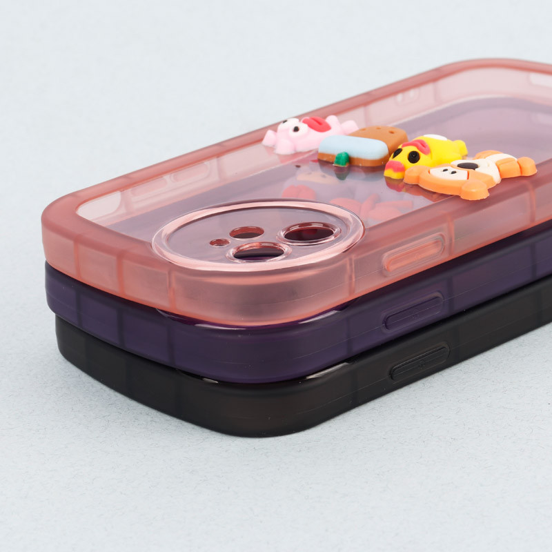 قاب متال ژله ای عروسکی برجسته محافظ لنزدار iPhone 11