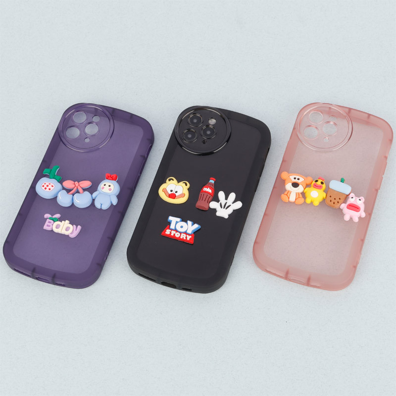 قاب متال ژله ای عروسکی برجسته محافظ لنزدار iPhone 11 Pro