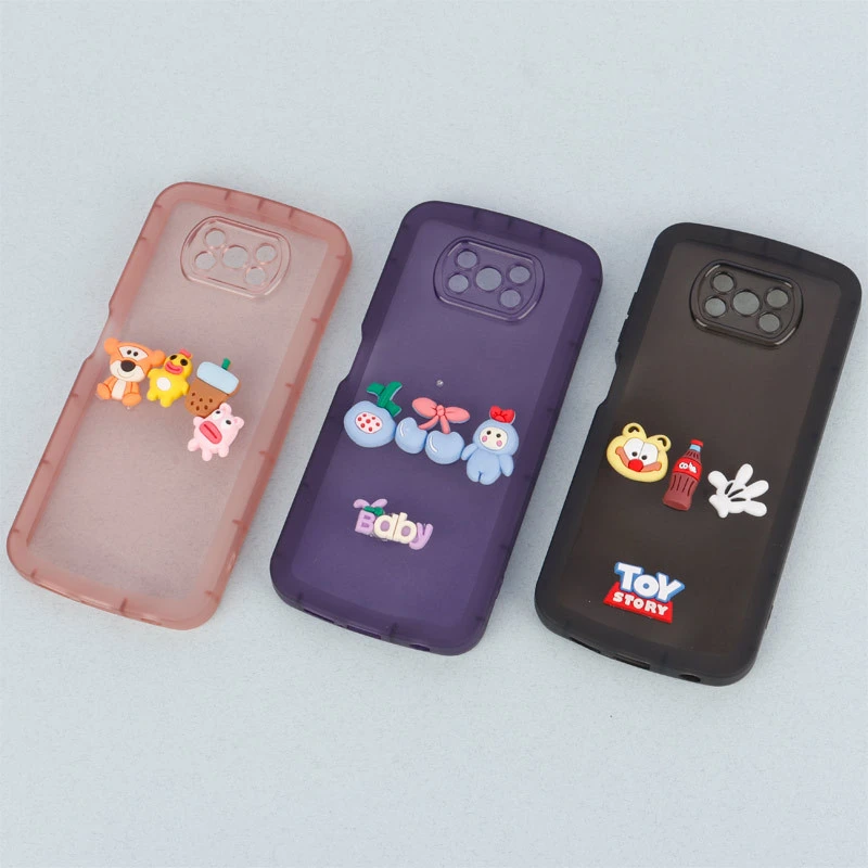 قاب متال ژله ای عروسکی برجسته محافظ لنزدار Xiaomi Poco X3 / X3 NFC / X3 pro