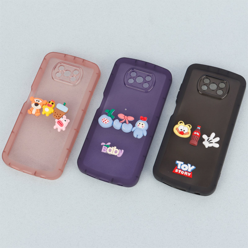 قاب متال ژله ای عروسکی برجسته محافظ لنزدار Xiaomi Poco X3 / X3 NFC / X3 pro