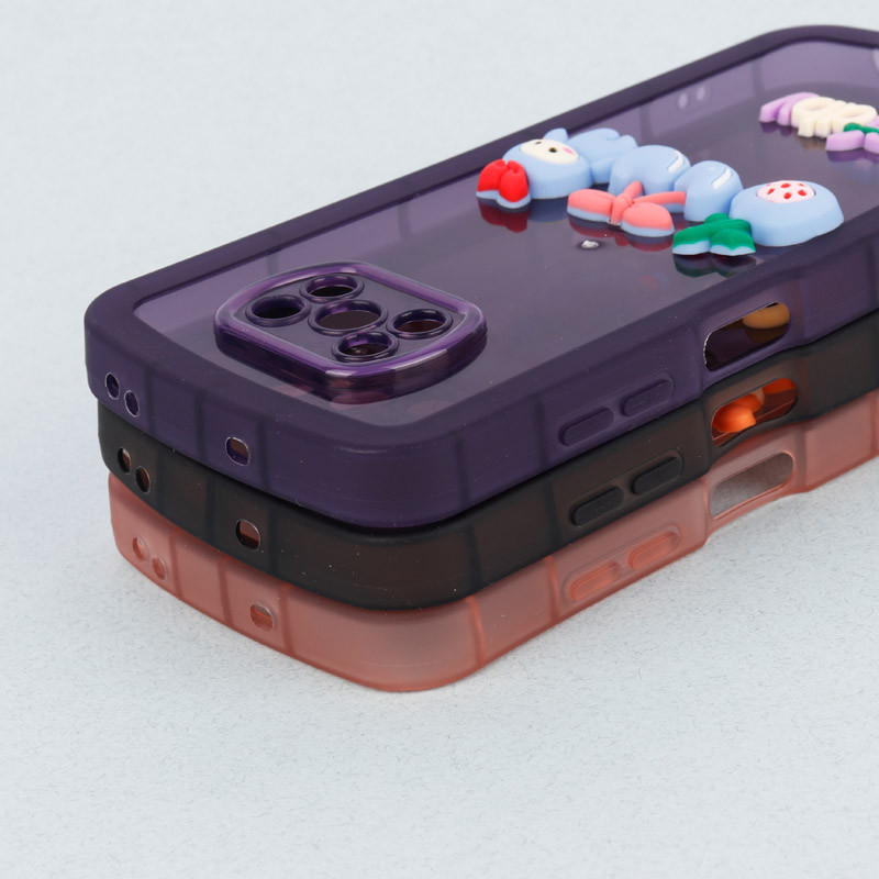 قاب متال ژله ای عروسکی برجسته محافظ لنزدار Xiaomi Poco X3 / X3 NFC / X3 pro