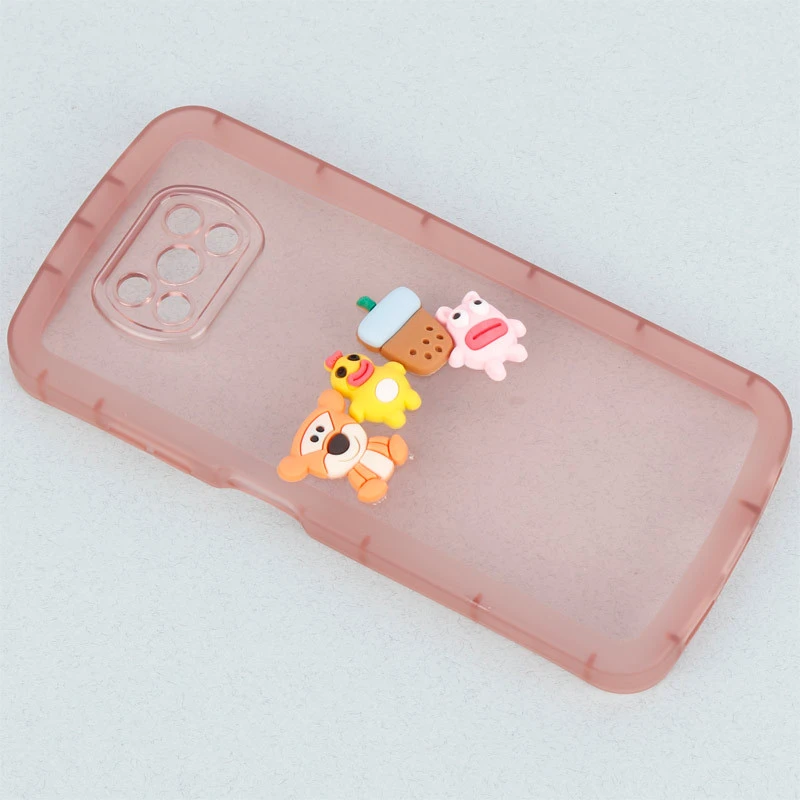 قاب متال ژله ای عروسکی برجسته محافظ لنزدار Xiaomi Poco X3 / X3 NFC / X3 pro
