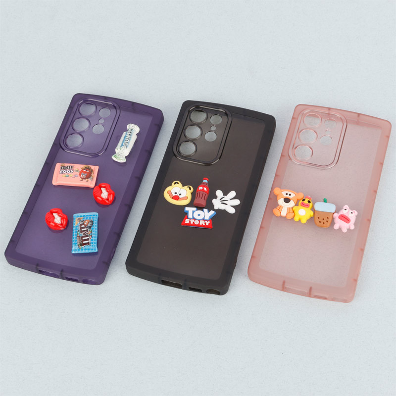 قاب متال ژله ای عروسکی برجسته محافظ لنزدار Samsung Galaxy S23 Ultra