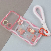 قاب ژله ای عروسک برجسته محافظ لنزدار + بند آویز لنیارد Xiaomi Poco M5