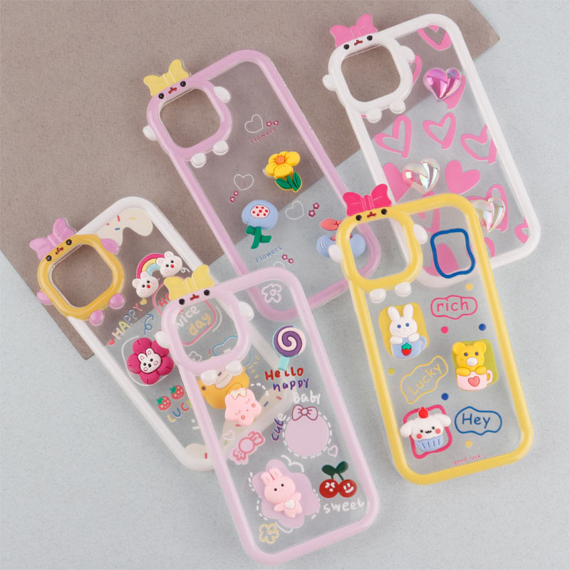 قاب شفاف فانتزی عروسک برجسته iPhone X / XS