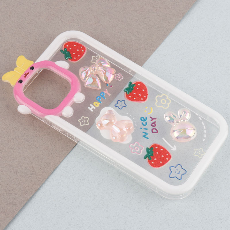 قاب شفاف فانتزی عروسک برجسته iPhone X / XS
