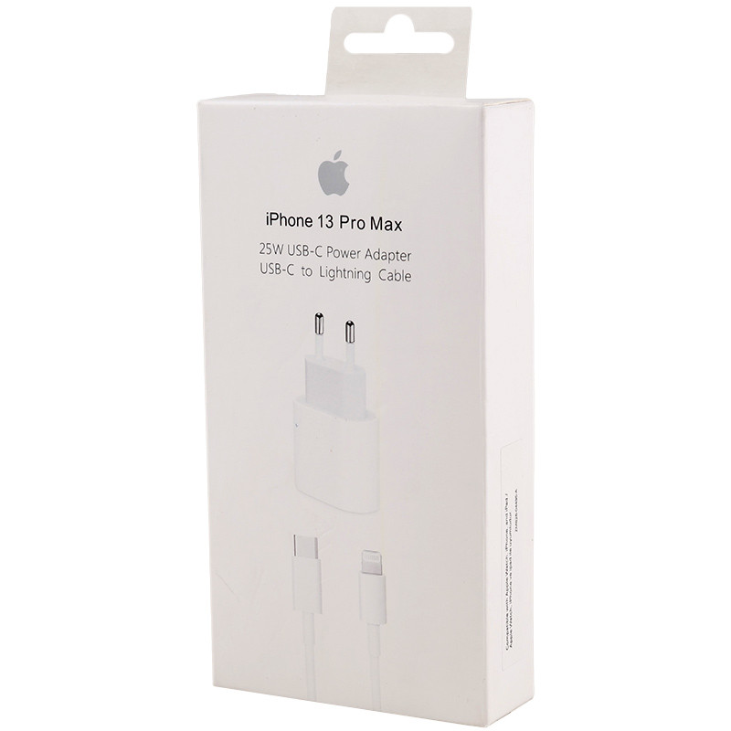 شارژر دیواری فست شارژ iPhone 13 Pro Max 25W Type-C + کابل آیفونی