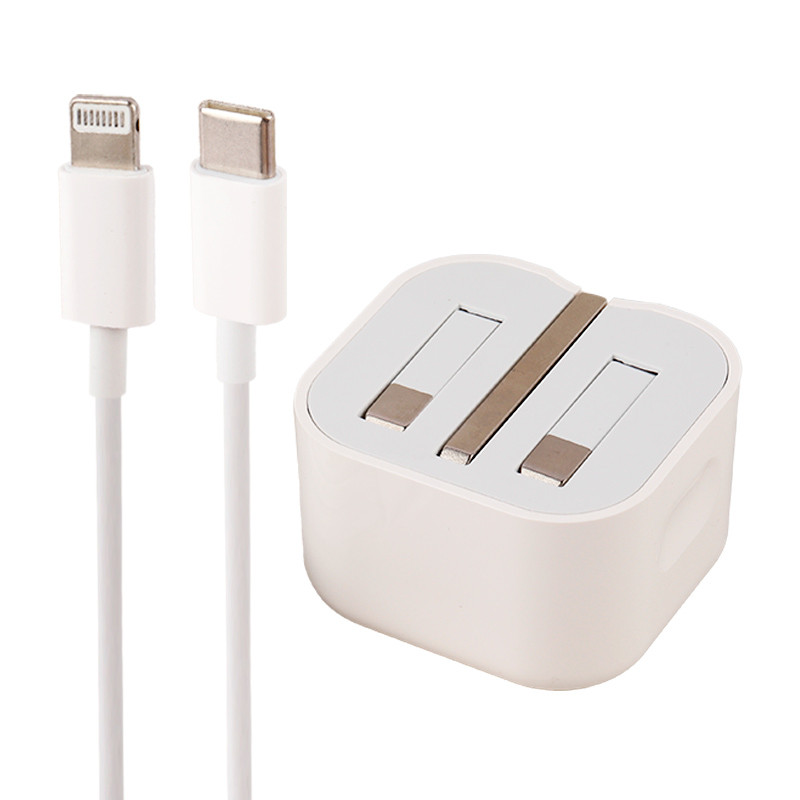 شارژر دیواری فست شارژ iPhone 13 Pro Max MU7W2ZP/A 3Pin 25W Type-C + کابل آیفونی