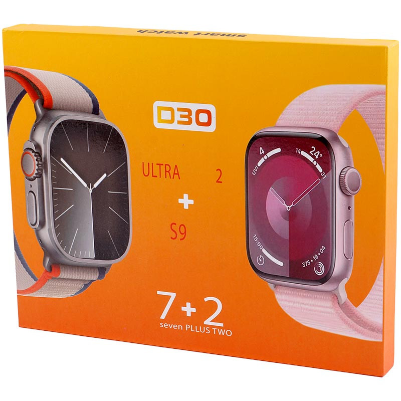پک دو عددی ساعت هوشمند D30 Watch Ultra S9 49mm