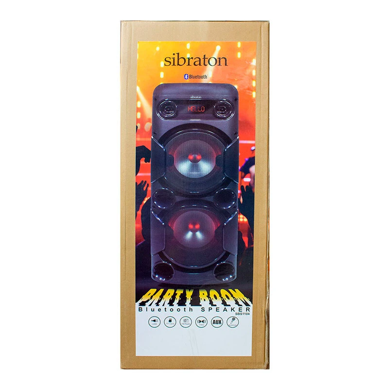 اسپیکر چمدانی بلوتوثی رم و فلش خور Sibraton SBS1104 + میکروفون و ریموت کنترل