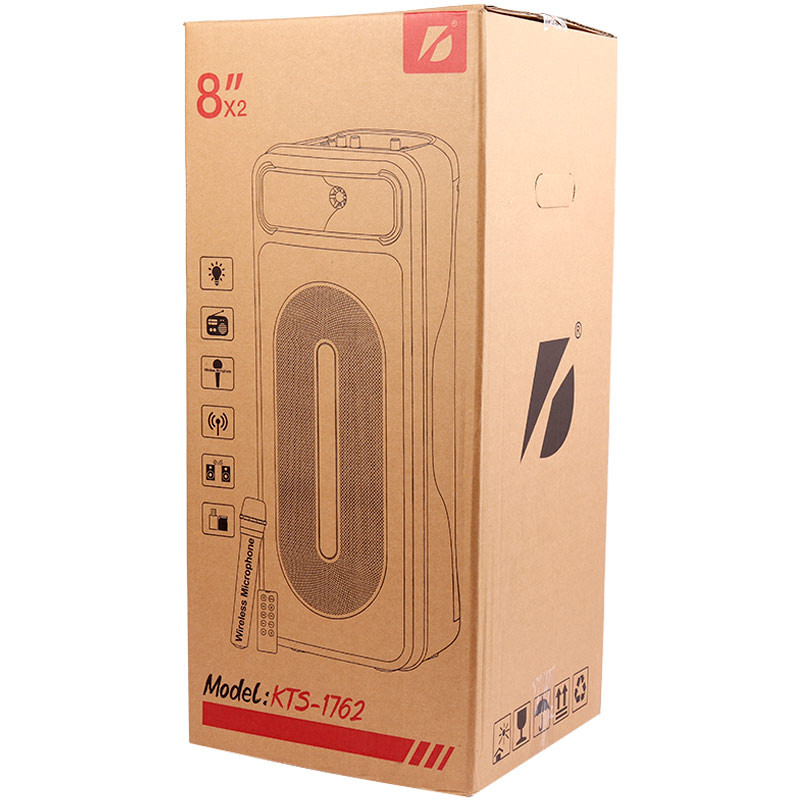 اسپیکر چمدانی بلوتوثی رم و فلش خور KTS-1762 + میکروفون و ریموت کنترل