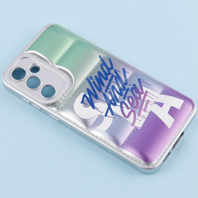 قاب پافر طرح دار متالیک محافظ لنزدار Samsung Galaxy S23 FE 5G